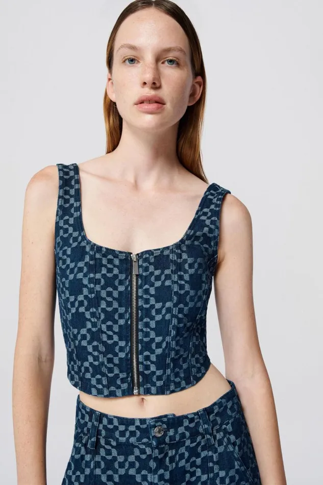 Women Tops and Bodysuits Jonathan Simkhai Krista Top Rinse Square Neck Top Women Tops and Bodysuits Jonathan Simkhai Krista Top Rinse Square Neck Top