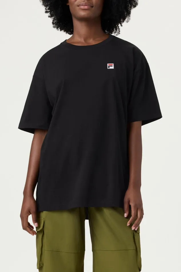 Women Tops and TShirts Fila Classic Relaxed Tee 001 Black Women Tops and TShirts Fila Classic Relaxed Tee 001 Black