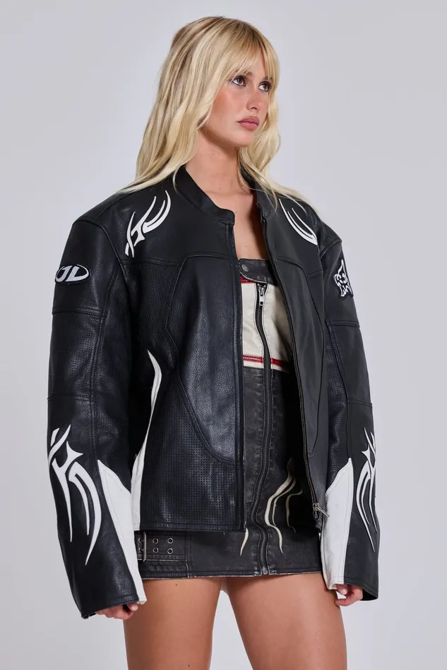 Women Tops Jaded London Crash Leather Biker Jacket