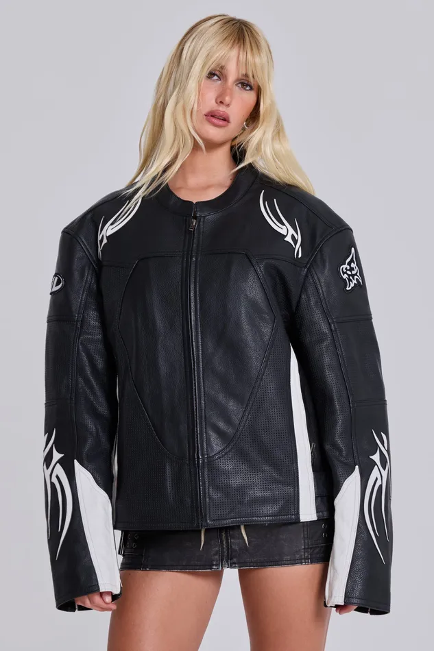 Women Tops Jaded London Crash Leather Biker Jacket