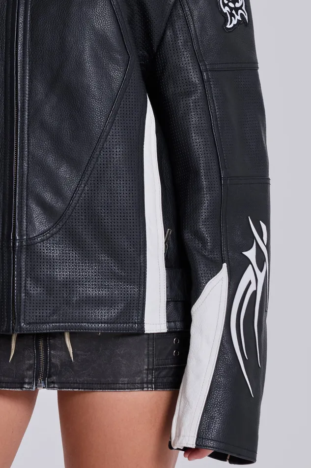 Women Tops Jaded London Crash Leather Biker Jacket