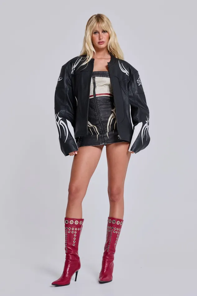 Women Tops Jaded London Crash Leather Biker Jacket