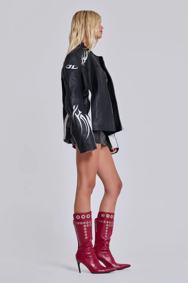 Women Tops Jaded London Crash Leather Biker Jacket