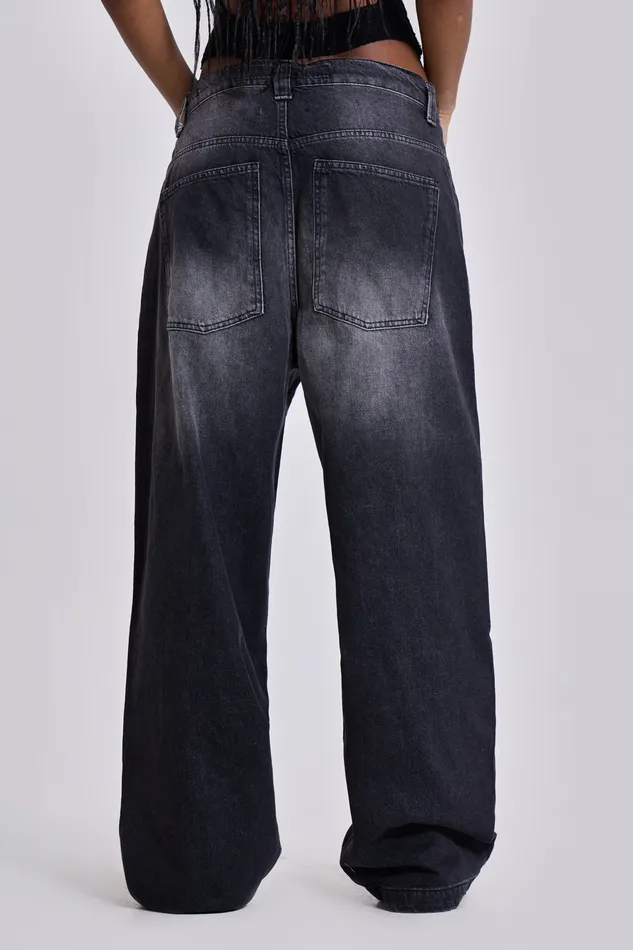Women Tops Jaded London Shop Washed Black Colossus Jeans