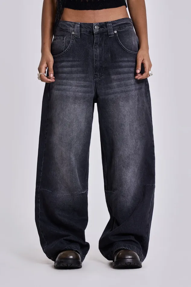 Women Tops Jaded London Shop Washed Black Colossus Jeans