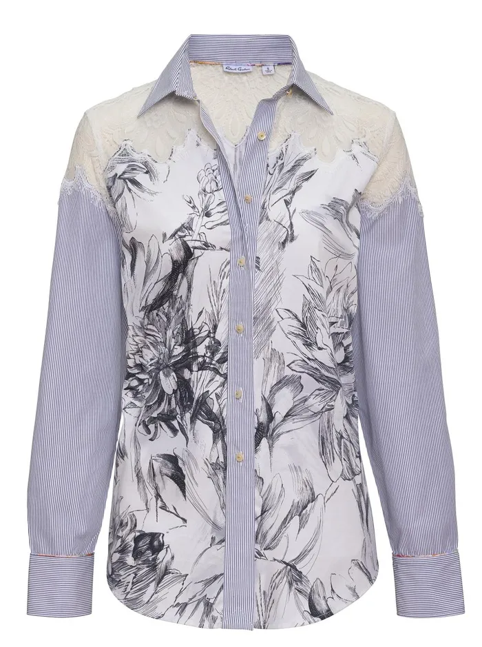 Women Tops Robert Graham CARRIE SHIRT White