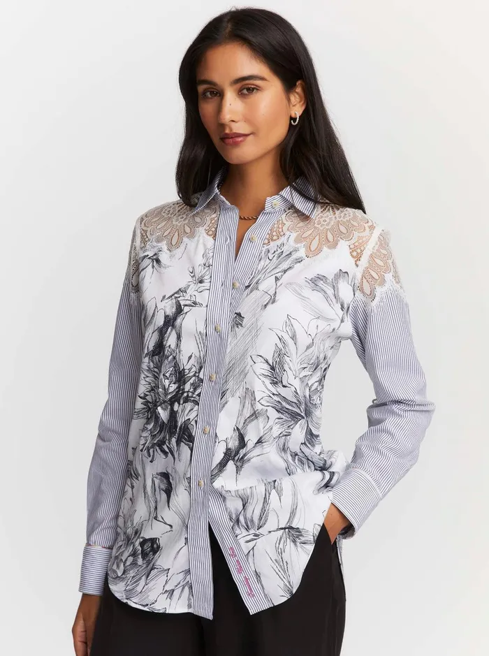 Women Tops Robert Graham CARRIE SHIRT White
