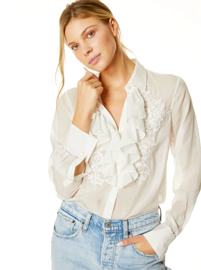 Women Tops Robert Graham CHRISSY BLOUSE White