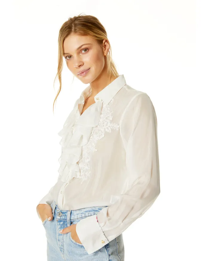 Women Tops Robert Graham CHRISSY BLOUSE White