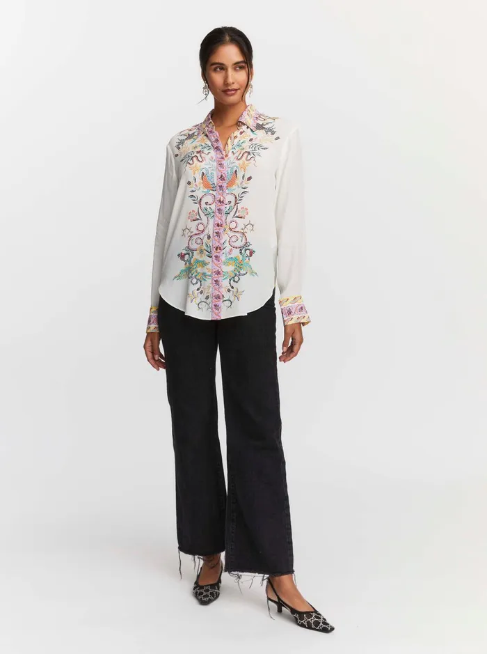 Women Tops Robert Graham GABRIELA SHIRT White