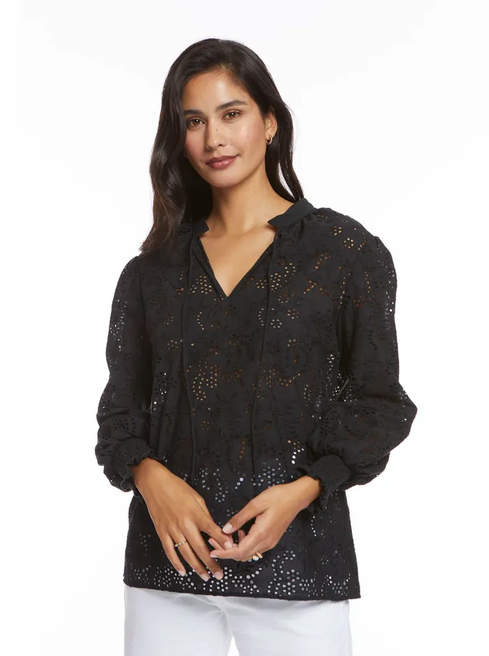 Women Tops Robert Graham JORDYN BLOUSE Black