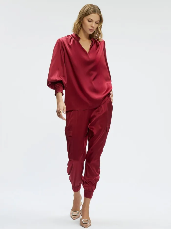 Women Tops Robert Graham JORDYN BLOUSE Burgundy