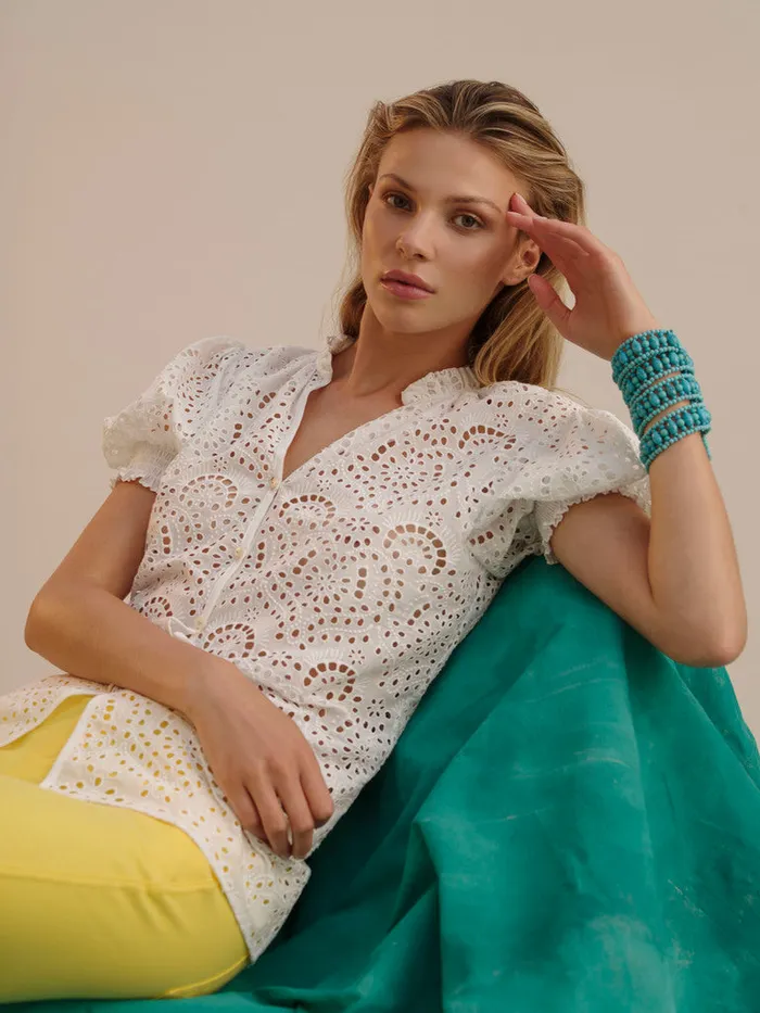 Women Tops Robert Graham MILA BLOUSE Yellow