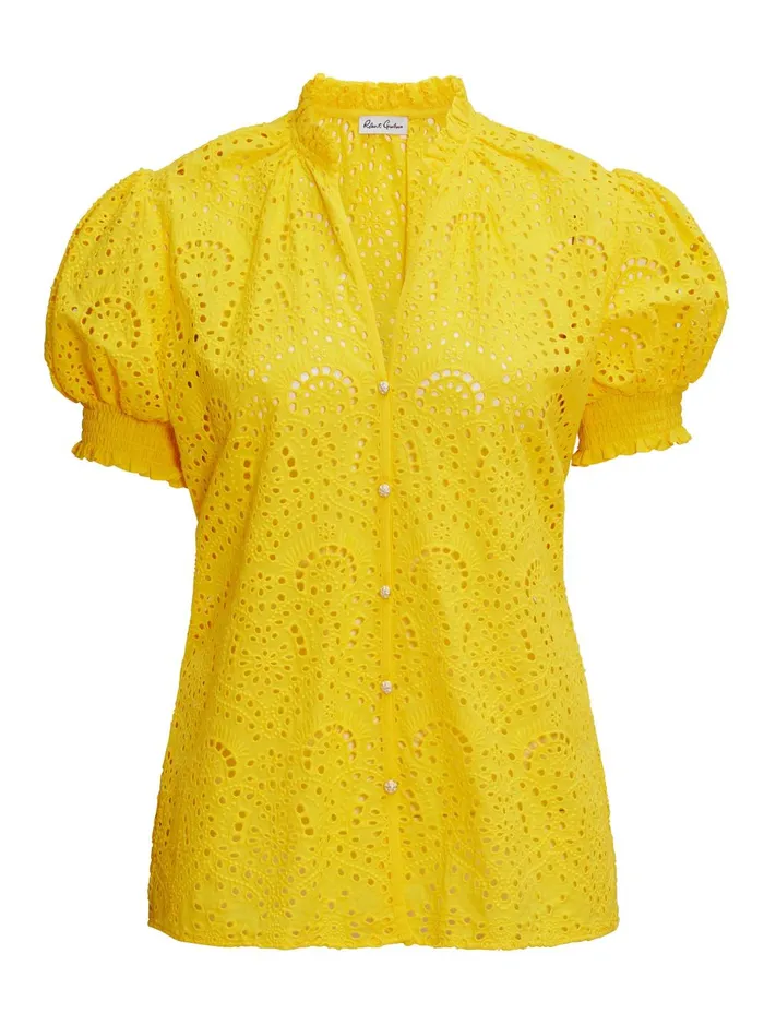 Women Tops Robert Graham MILA BLOUSE Yellow