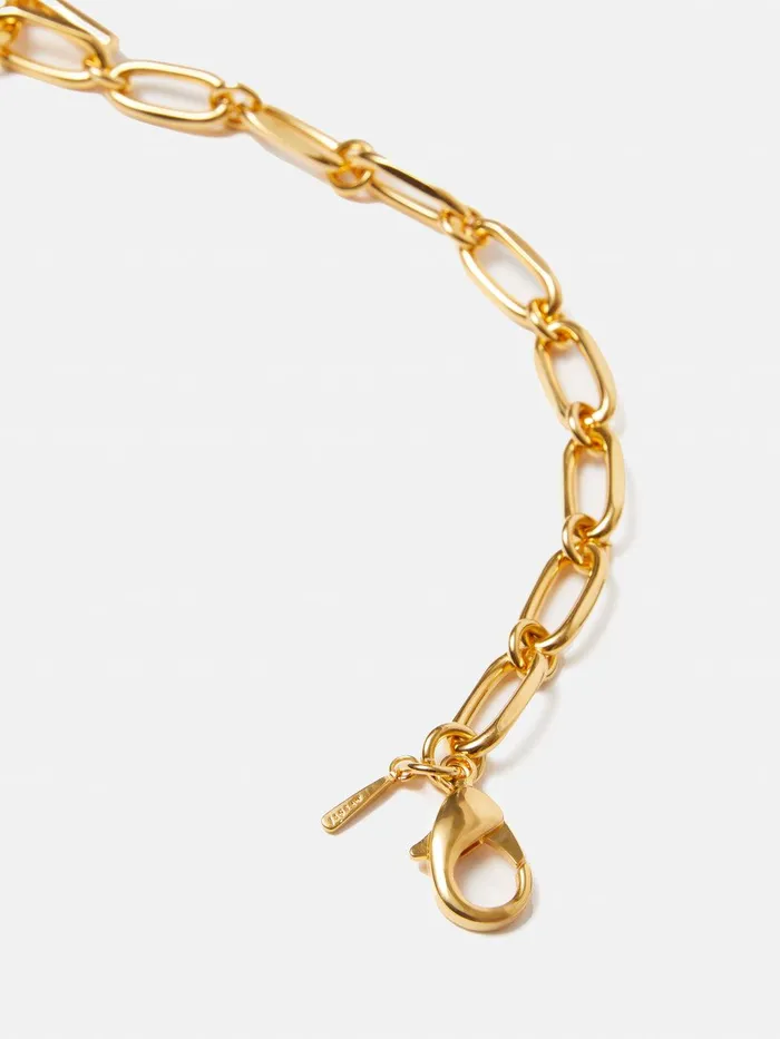 Women Trombone Link Chain Necklace Gold Jigsaw Jewellery