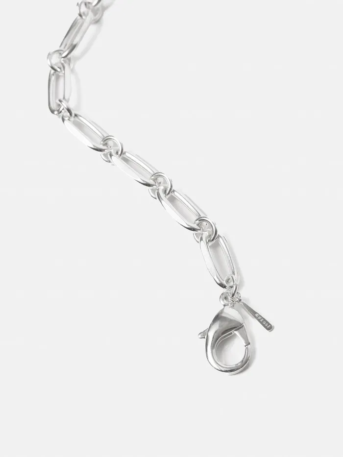 Women Trombone Link Chain Necklace Silver Jigsaw Party