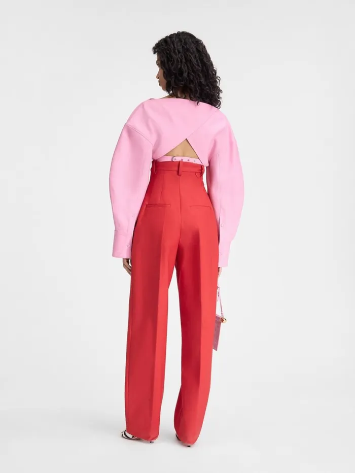 Women Trousers and Shorts JACQUEMUS The Curzio Highwaisted Pants Red Women Trousers and Shorts JACQUEMUS The Curzio Highwaisted Pants Red
