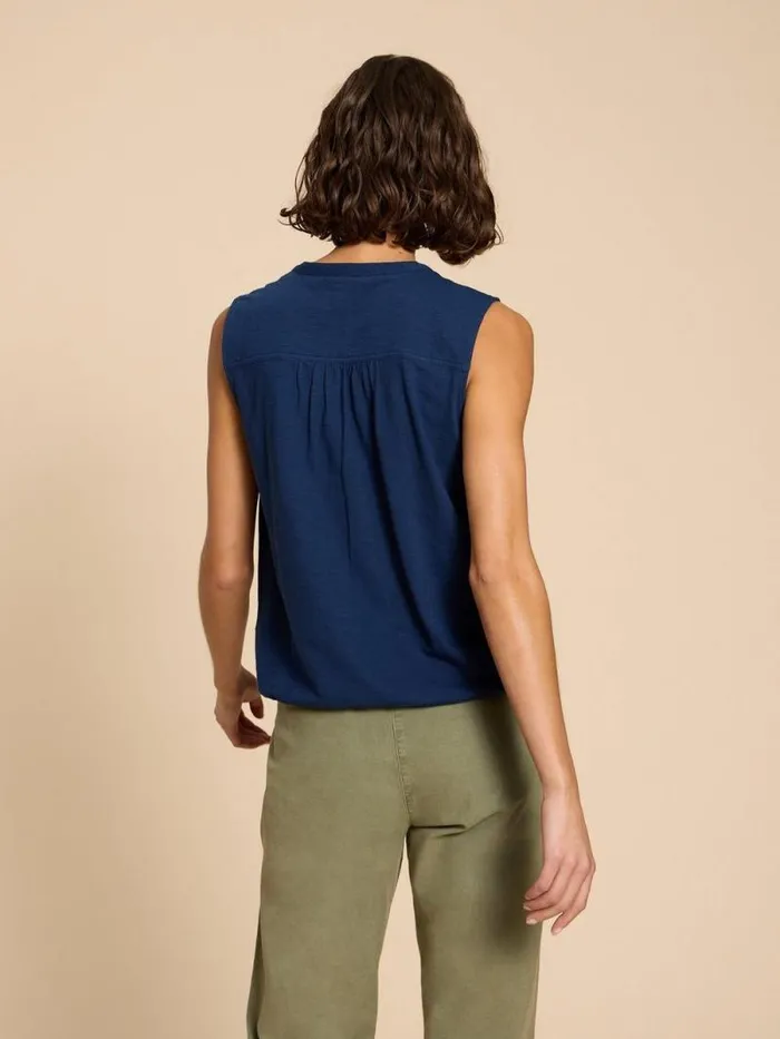 Women TULIP JERSEY SLEEVELESS SHIRT French Navy White Stuff Shirts and Blouses Women TULIP JERSEY SLEEVELESS SHIRT French Navy White Stuff Shirts and Blouses