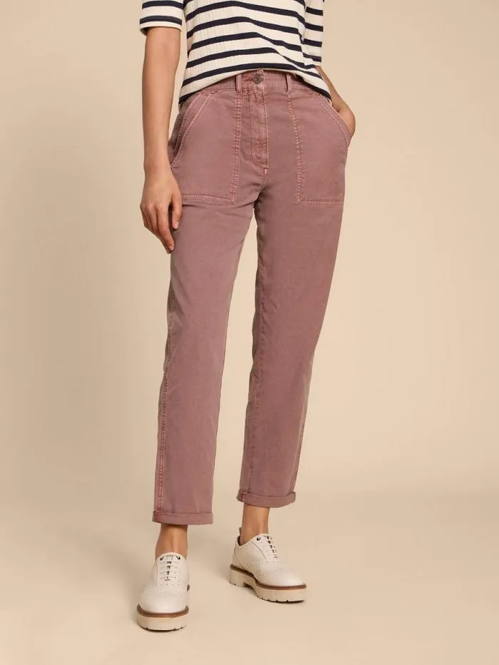 Women Twister Chino Trouser Dusty Pink White Stuff Trousers