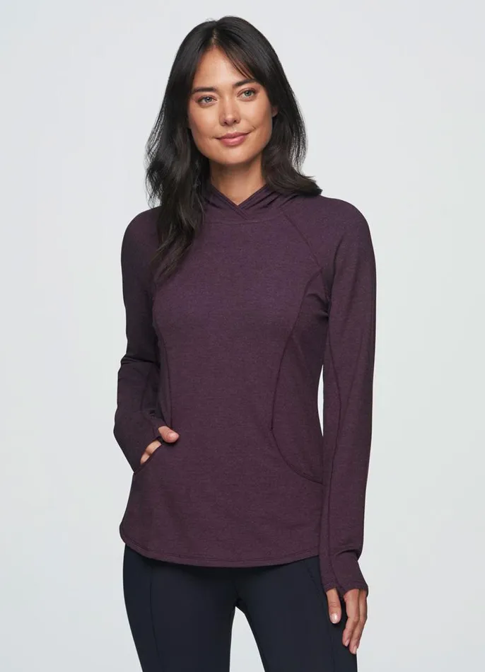 Women Weekend French Terry Hoodie Plum RBX Active Sweatshirts