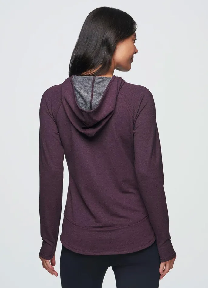 Women Weekend French Terry Hoodie Plum RBX Active Sweatshirts