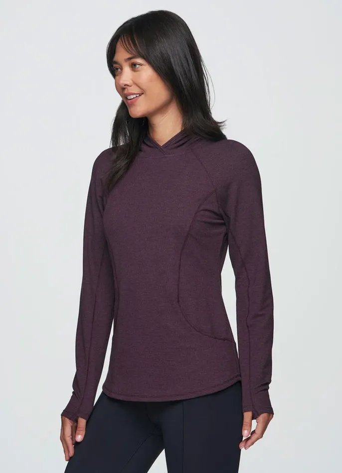 Women Weekend French Terry Hoodie Plum RBX Active Sweatshirts