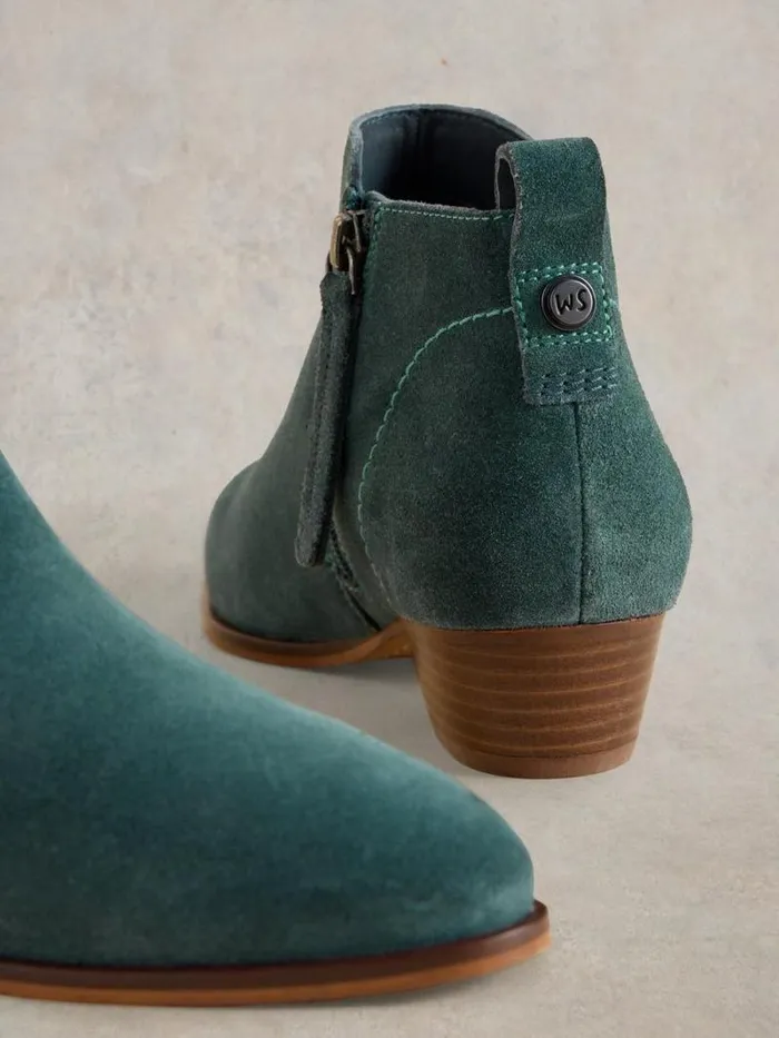 Women Willow Suede Ankle Boot Dk Teal White Stuff Boots