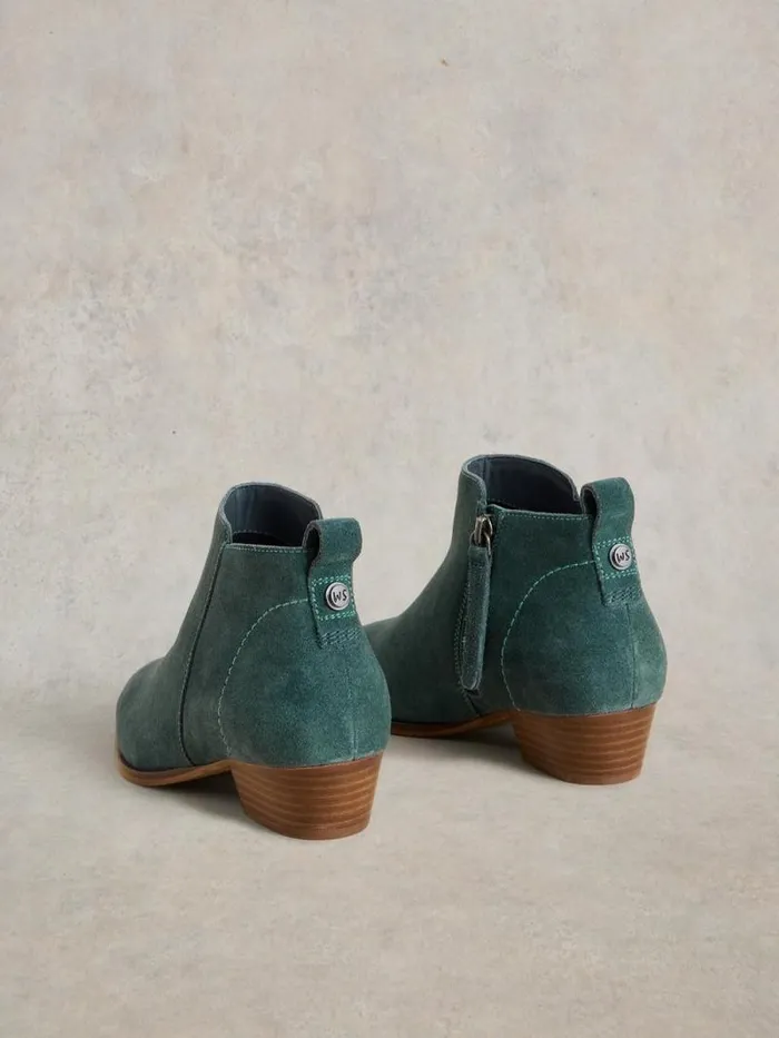 Women Willow Suede Ankle Boot Dk Teal White Stuff Boots