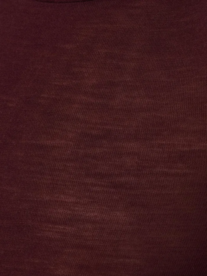 Women Wool Jersey Polo Neck Top Burgundy Jigsaw Knitwear and Cashmere