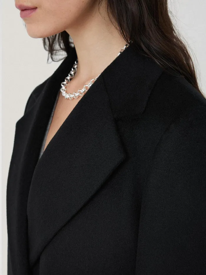 Women Wool Maxi City Coat Black Jigsaw Coats and Jackets