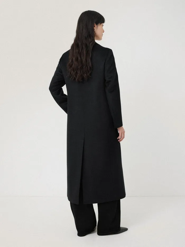 Women Wool Maxi City Coat Black Jigsaw Coats and Jackets