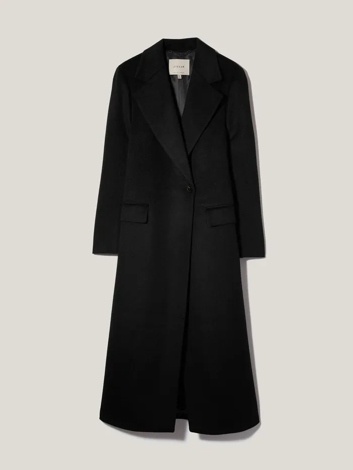 Women Wool Maxi City Coat Black Jigsaw Coats and Jackets