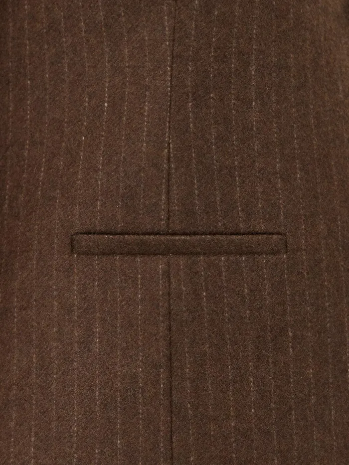 Women Wool Pinstripe Waistcoat Brown Jigsaw Coords