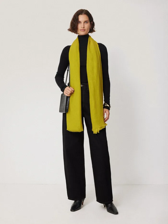 Women Wool Silk Pashmina Mustard Jigsaw Knitwear and Cashmere