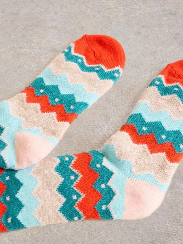 Women Ziggy Sparkle Cabin Sock Pink Multi White Stuff Socks