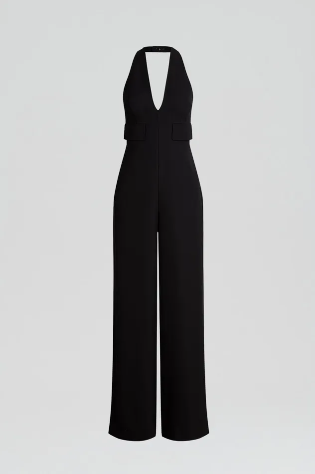 WOOL BARATHEA JUMPSUIT BLACK Jumpsuits Scanlan Theodore Women WOOL BARATHEA JUMPSUIT BLACK Jumpsuits Scanlan Theodore Women