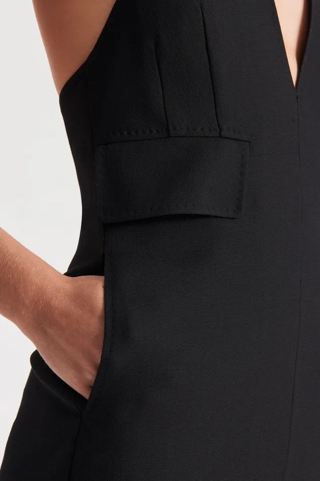 WOOL BARATHEA JUMPSUIT BLACK Jumpsuits Scanlan Theodore Women WOOL BARATHEA JUMPSUIT BLACK Jumpsuits Scanlan Theodore Women