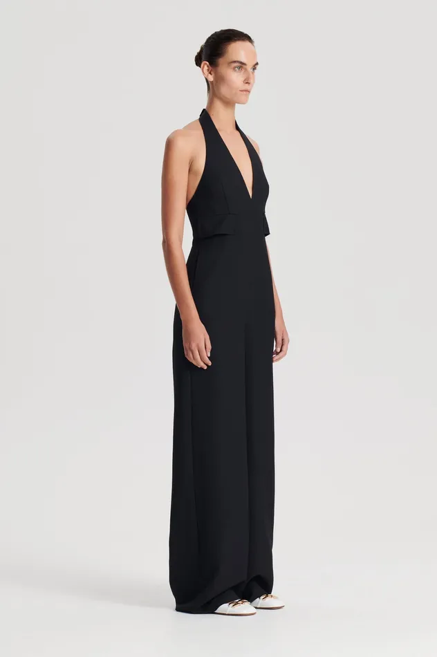 WOOL BARATHEA JUMPSUIT BLACK Jumpsuits Scanlan Theodore Women WOOL BARATHEA JUMPSUIT BLACK Jumpsuits Scanlan Theodore Women