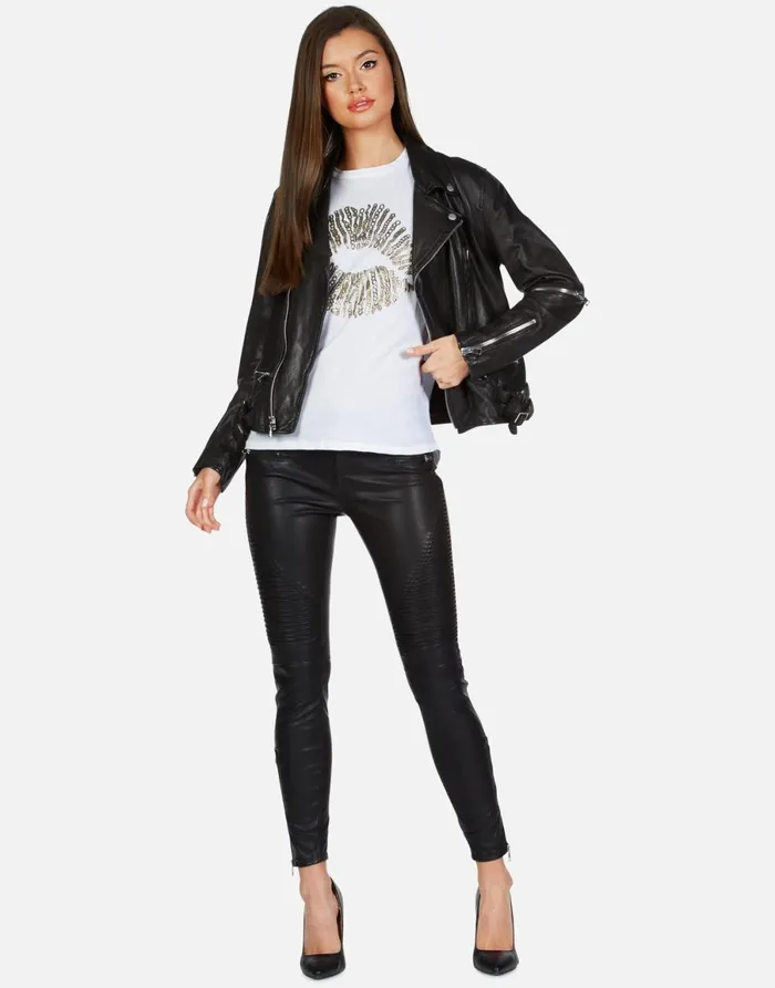 X Posey X Gold Chain Kiss Black Women039s Lauren Moshi Jackets
