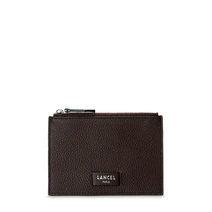 Zipped Card Holder L Chocolate Women Lancel Card Holder