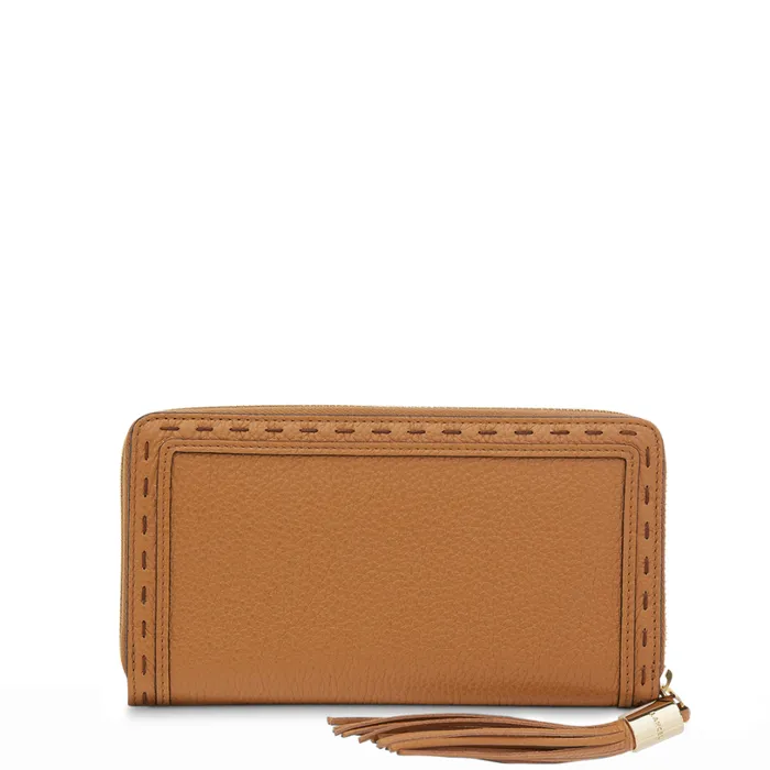 Zipped Continental Wallet Camel Women Lancel Wallet